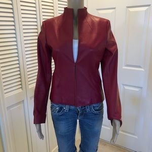 DKNY leather jacket red